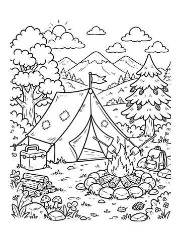 Paisagem para colorir