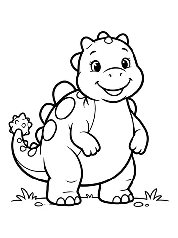 Desenho de anquilossauro fofo para colorir
