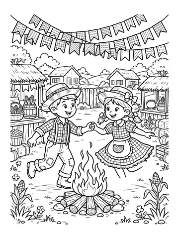 Festa Junina para colorir