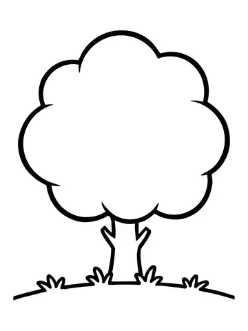 Desenho de árvore simples para colorir