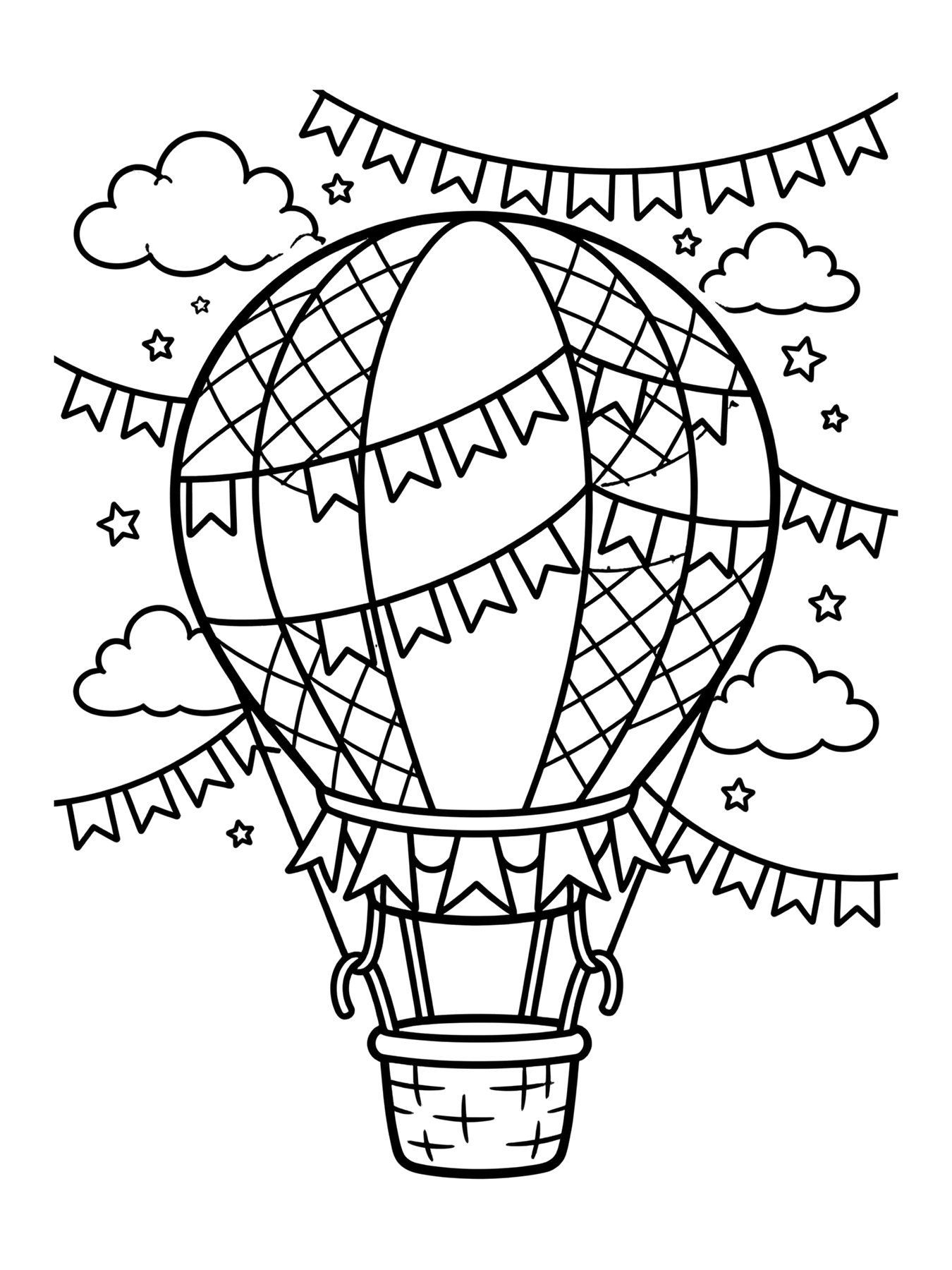 Desenho de balão de festa junina para colorir
