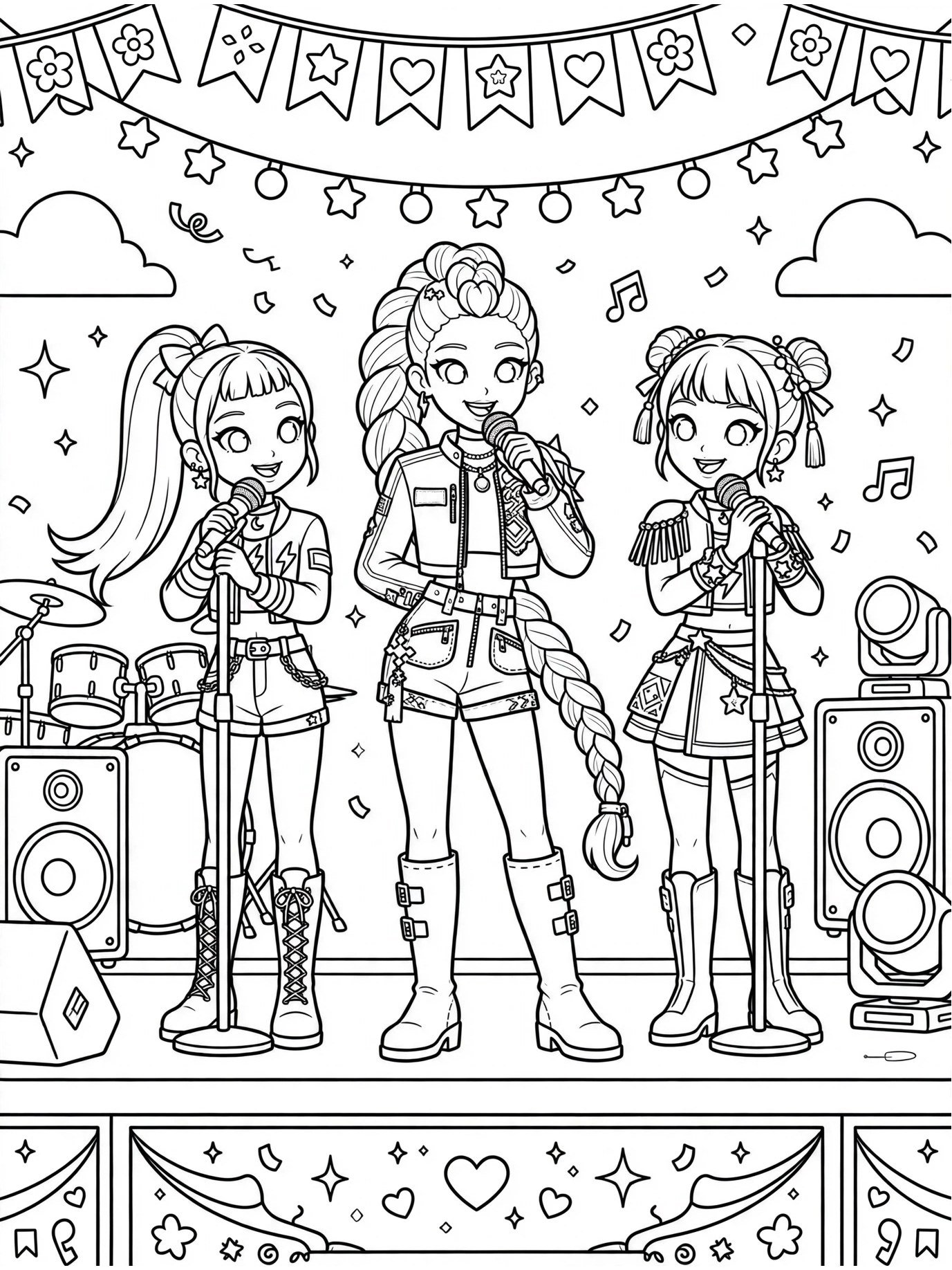 Desenho de Banda completa para colorir