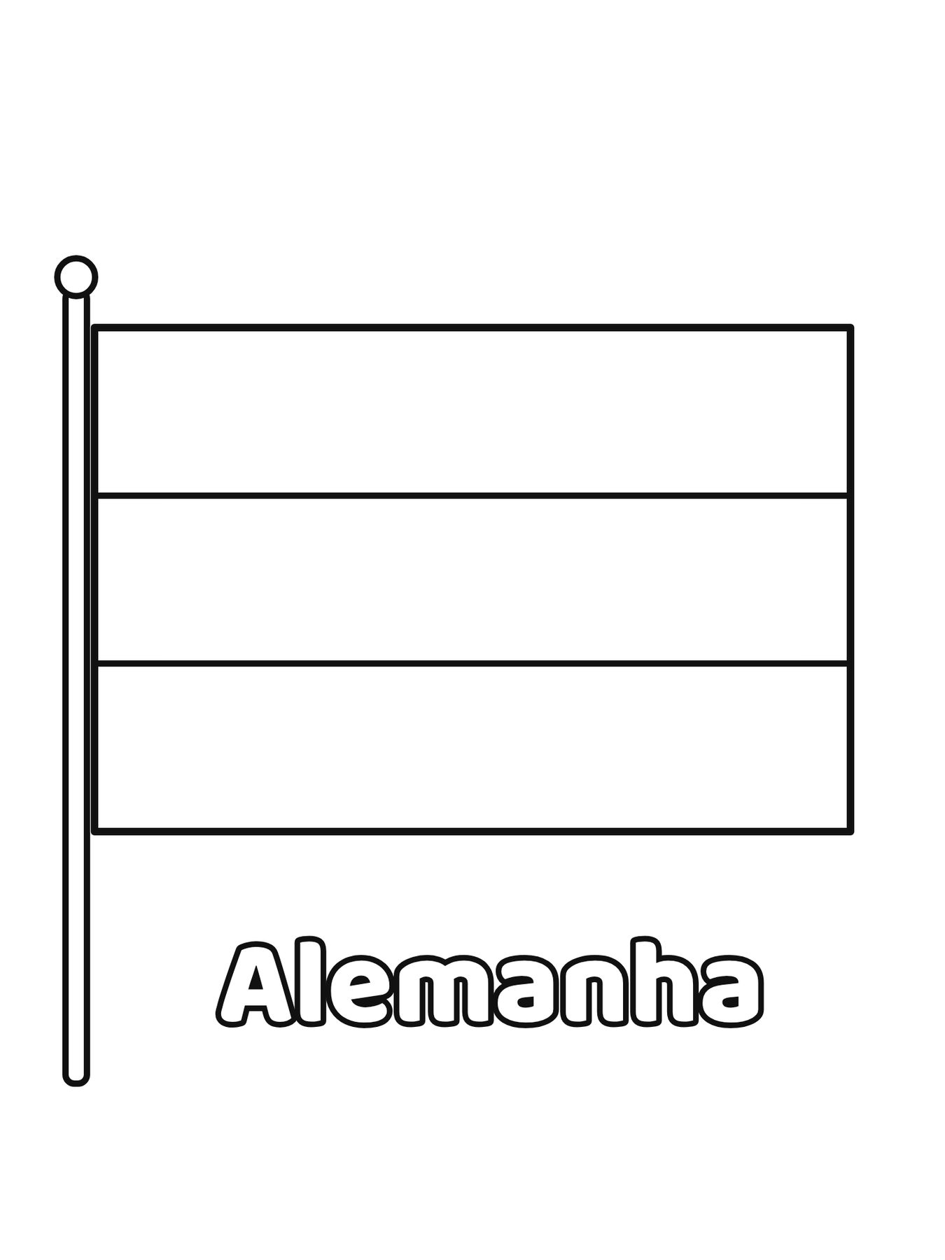 Bandeira da Alemanha em contorno para colorir