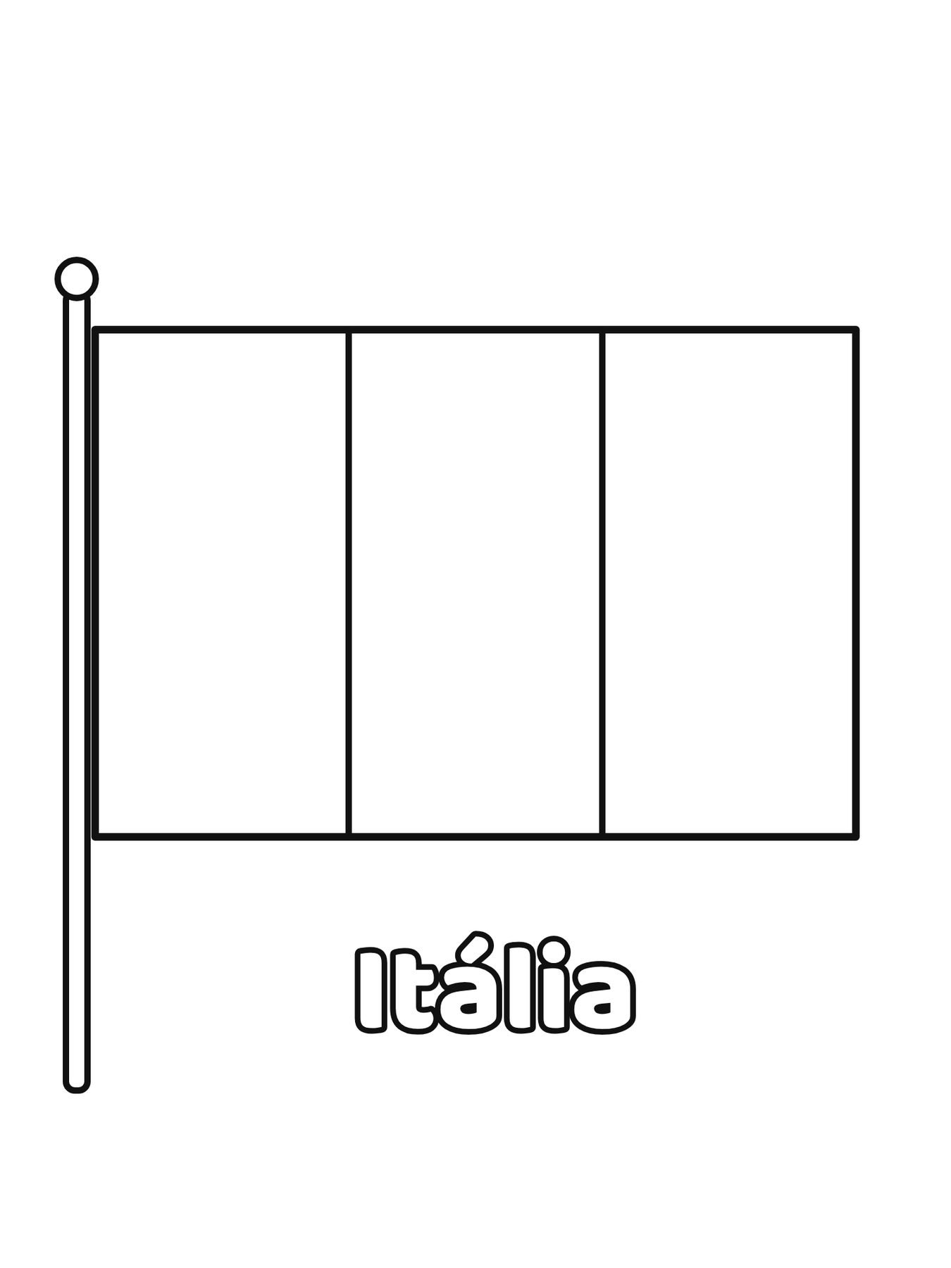 Bandeira da Itália em contorno para colorir