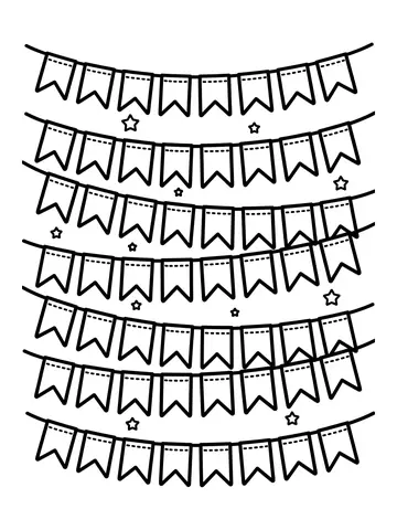 Desenho de bandeirinhas de festa junina para colorir