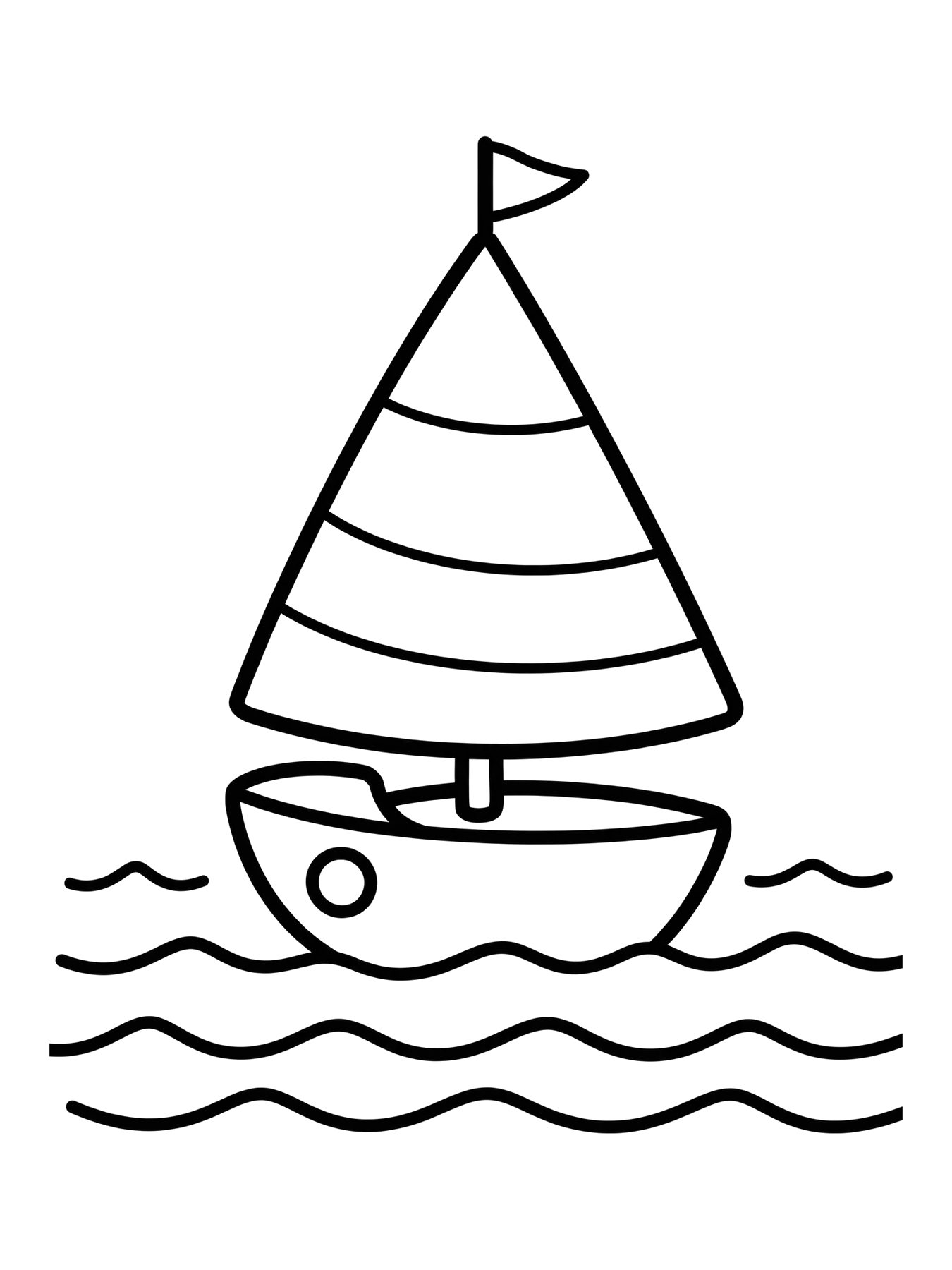Desenho de barco simples para colorir