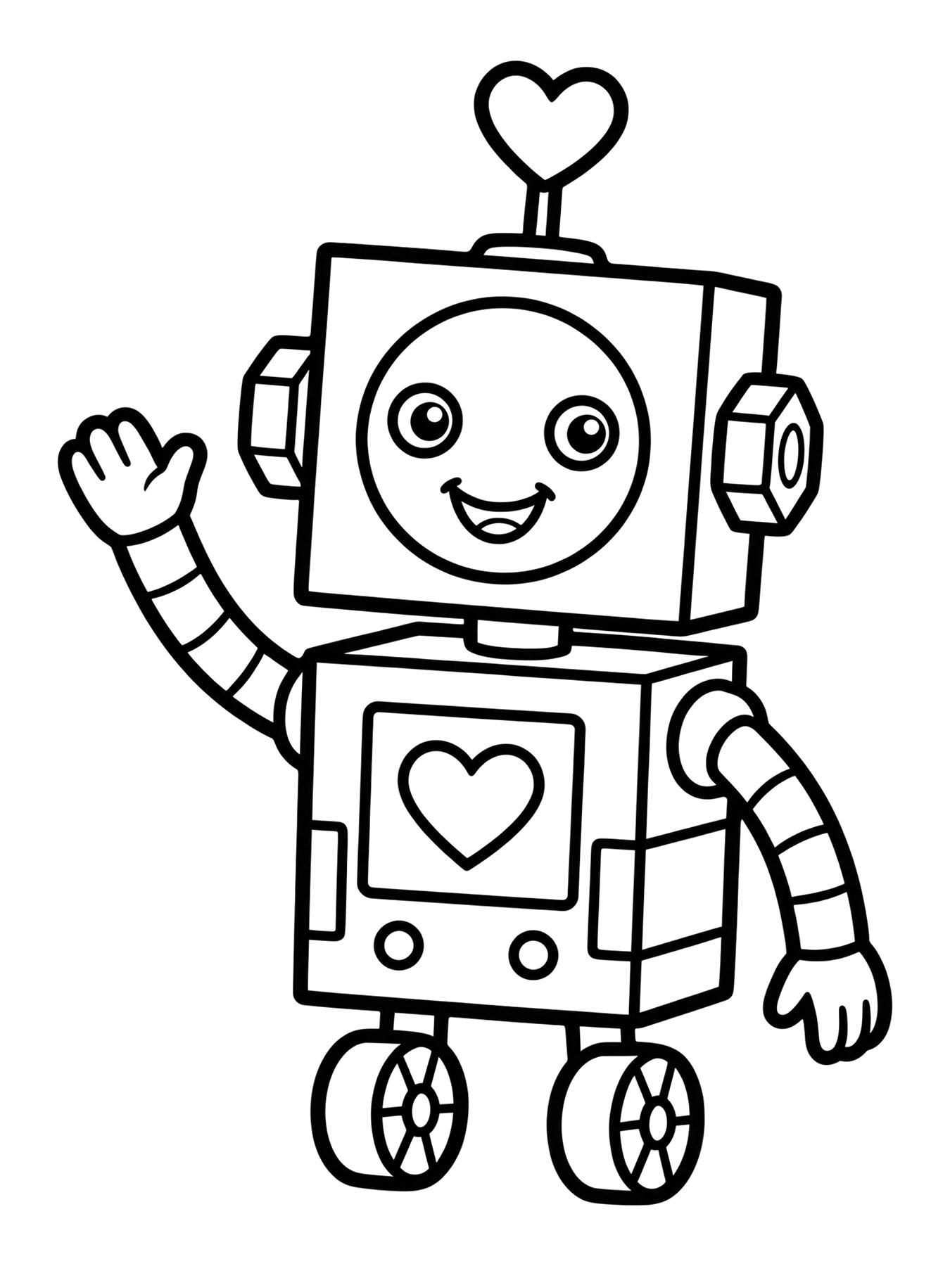 Desenho de bolt o robô acenando para colorir