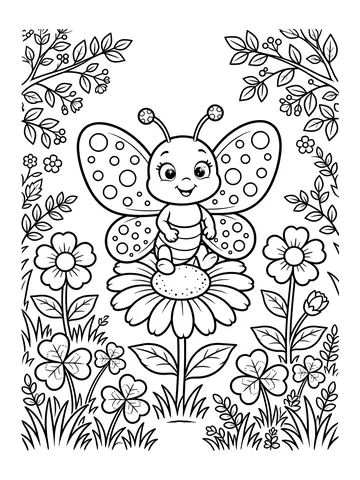 Desenho de borboleta azul com bolinhas para colorir