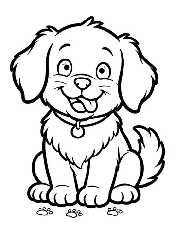 Desenho de cachorro golden retriever para colorir