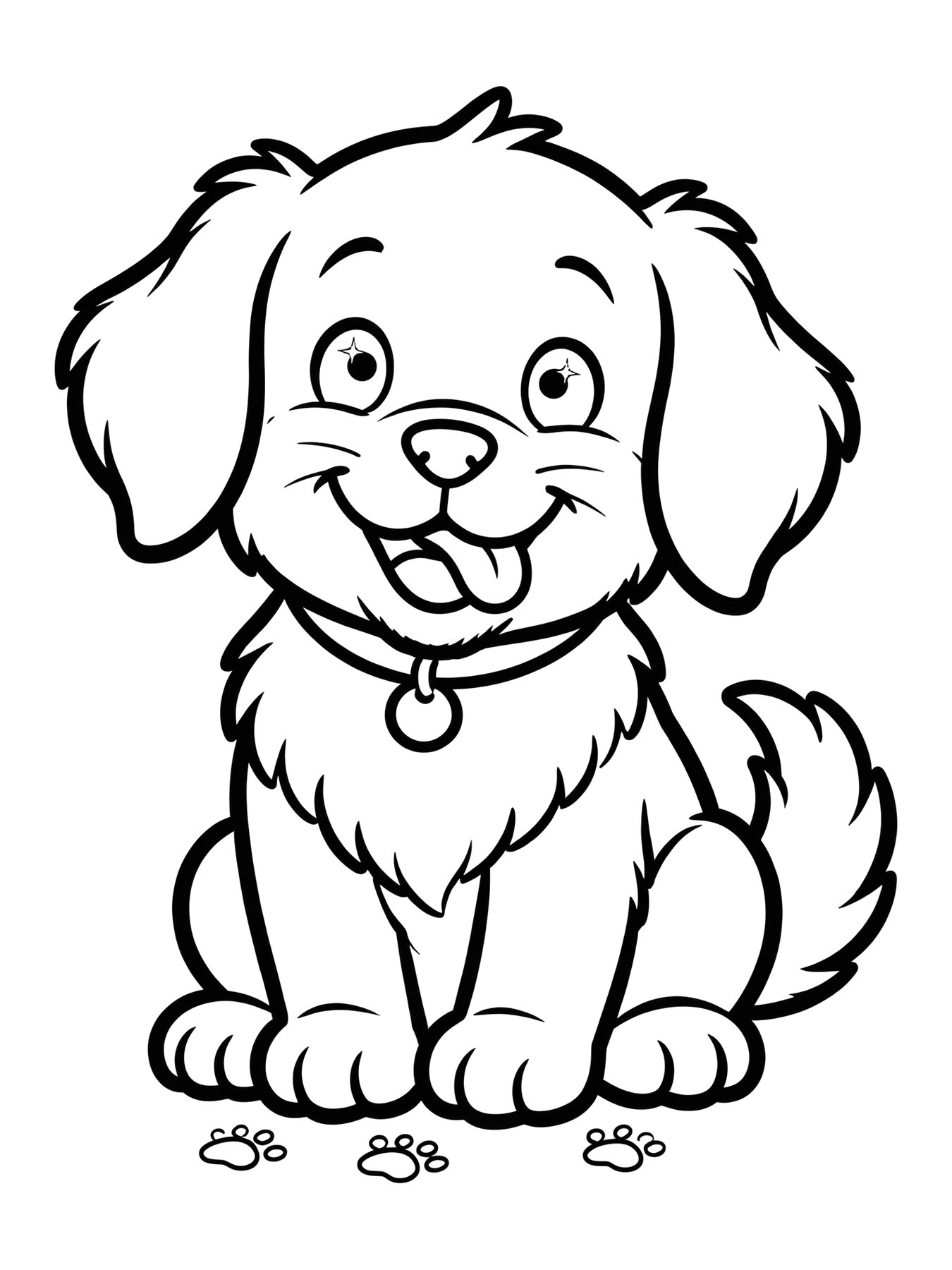 Desenho de cachorro golden retriever para colorir