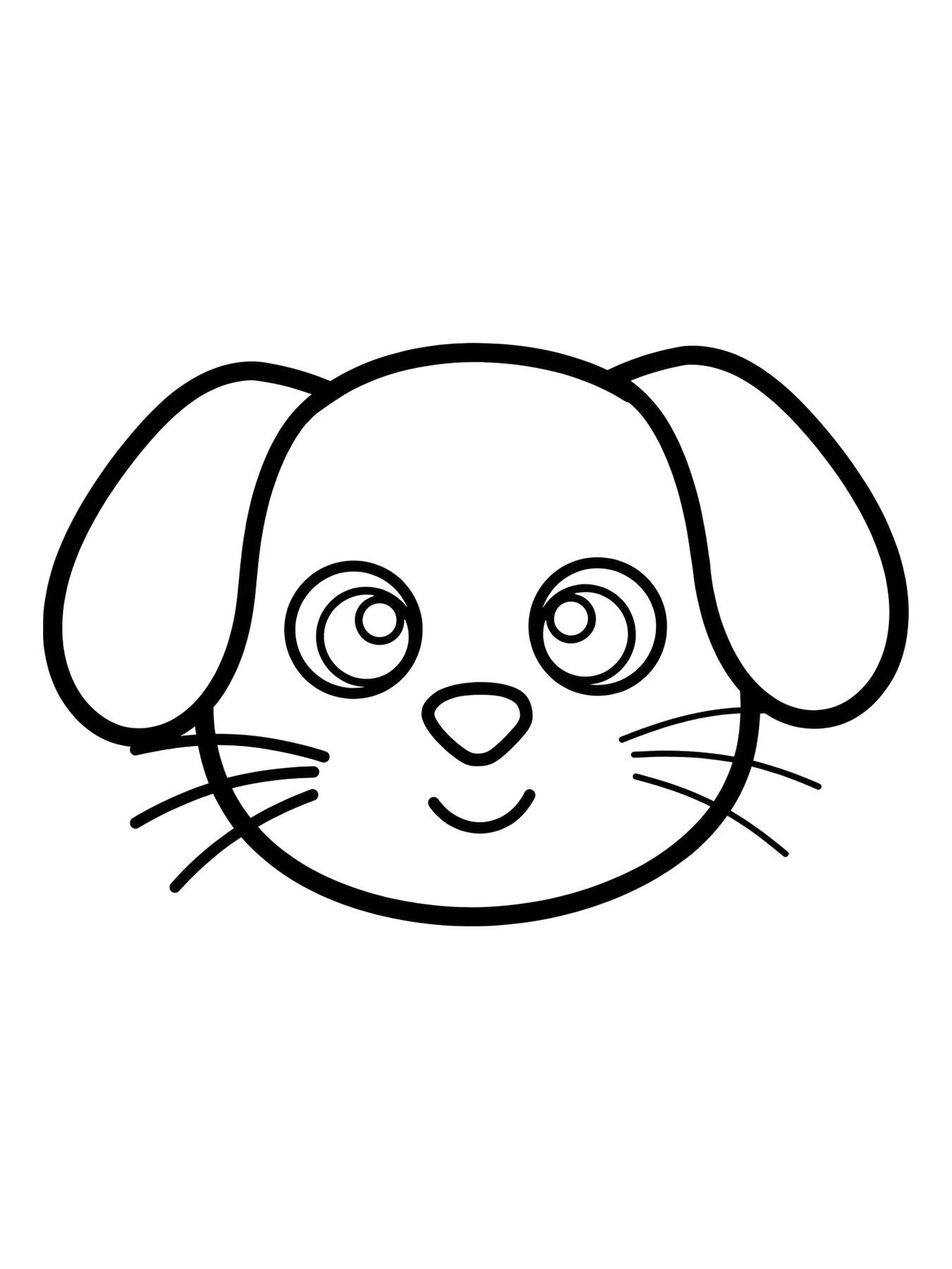 Desenho de cachorro simples para colorir