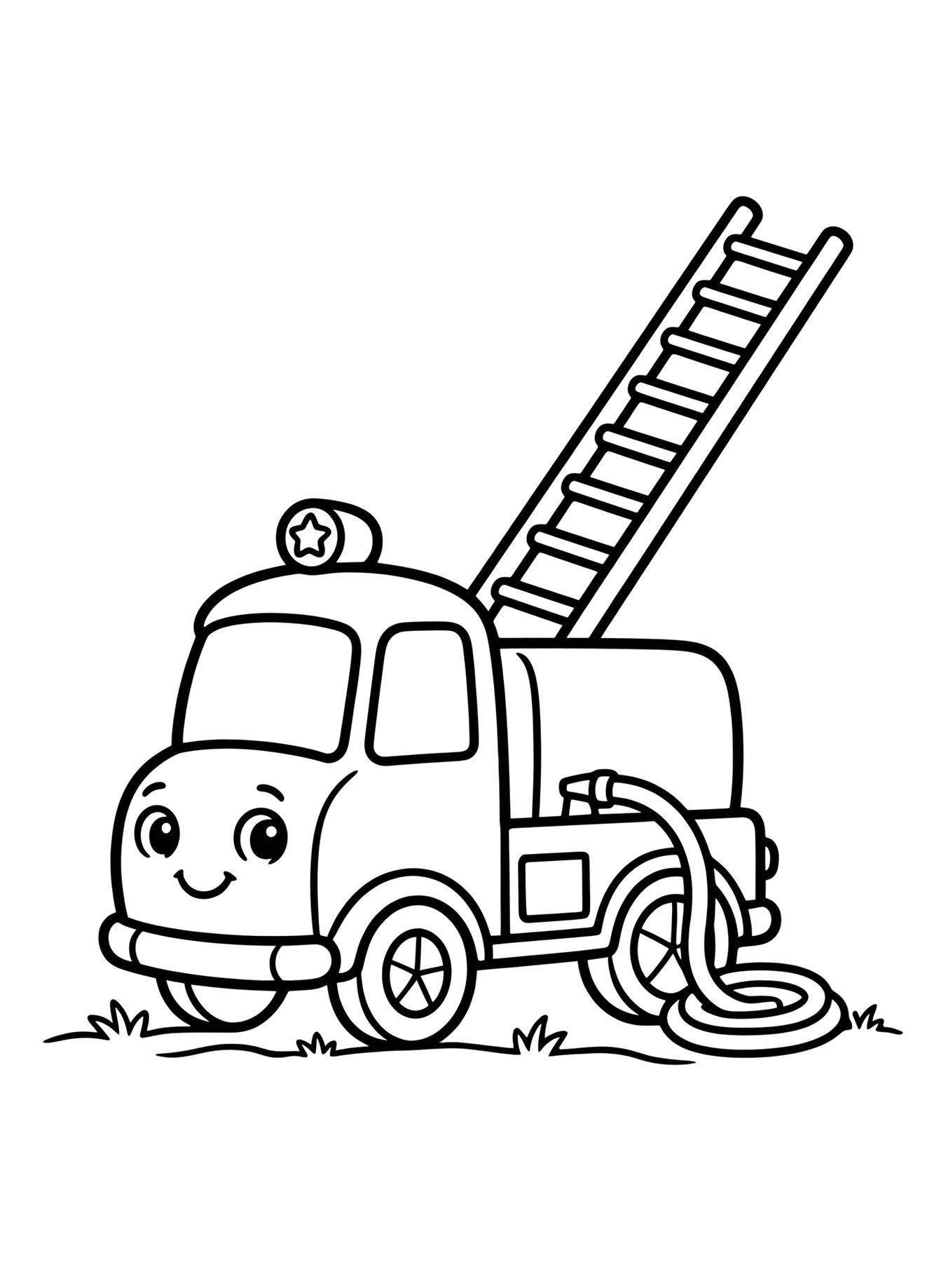 Desenho de caminhão de bombeiro para colorir