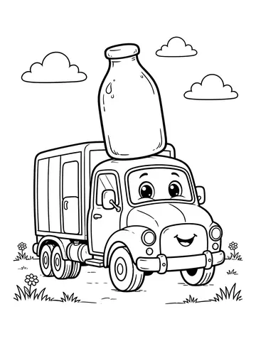 Desenho de caminhão de leite para colorir