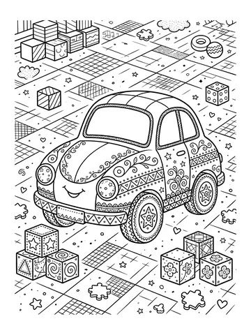 Desenho de carrinho de brinquedo para colorir