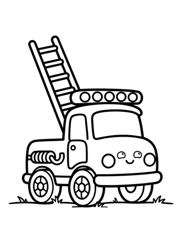 Desenho de carro de bombeiro para colorir