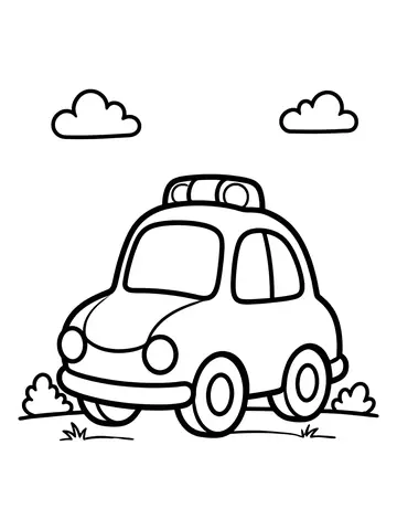Desenho de carro de polícia fofo para colorir