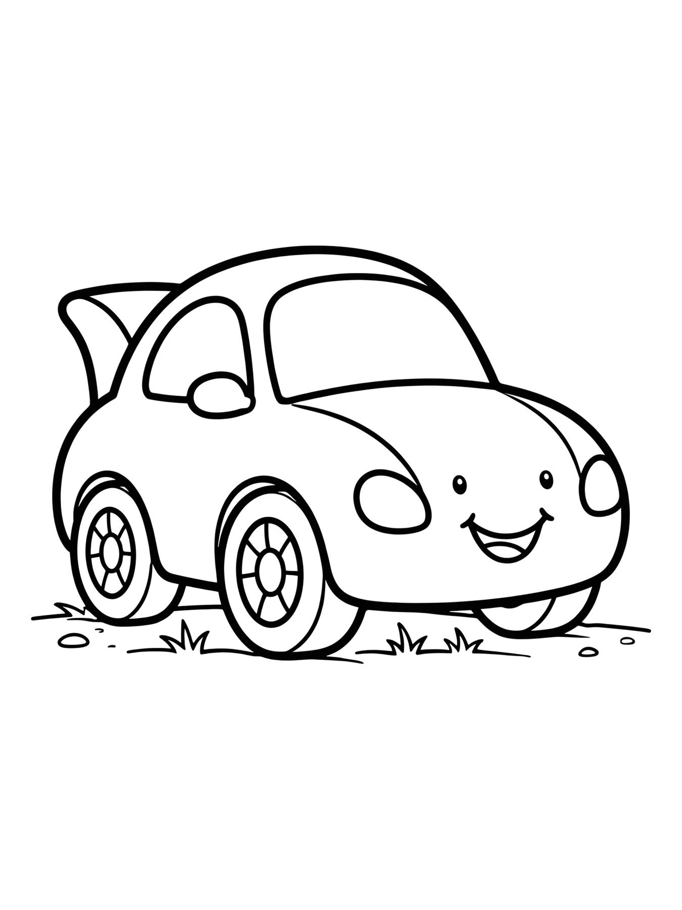 Desenho de carro esportivo fofo para colorir