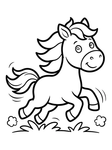 Desenho de cavalo correndo para colorir