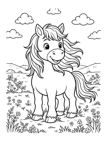 Desenho de cavalo selvagem para colorir