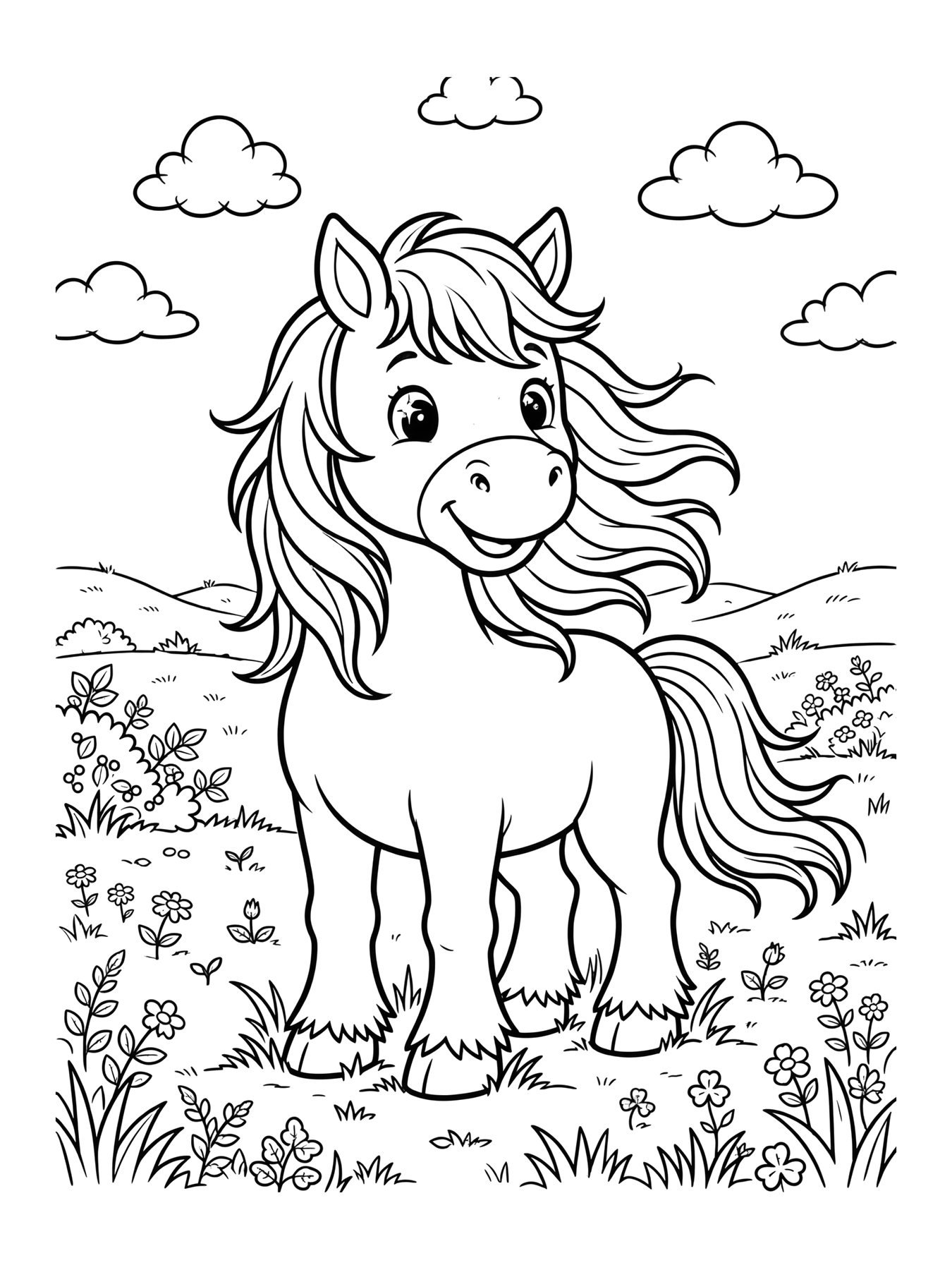 Desenho de cavalo selvagem para colorir