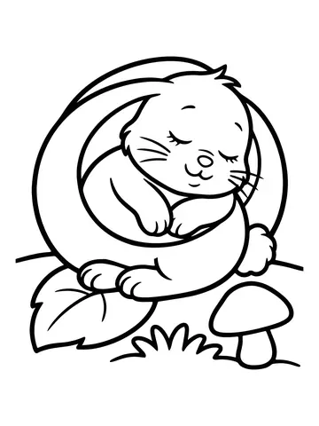 Desenho de coelho dormindo para colorir