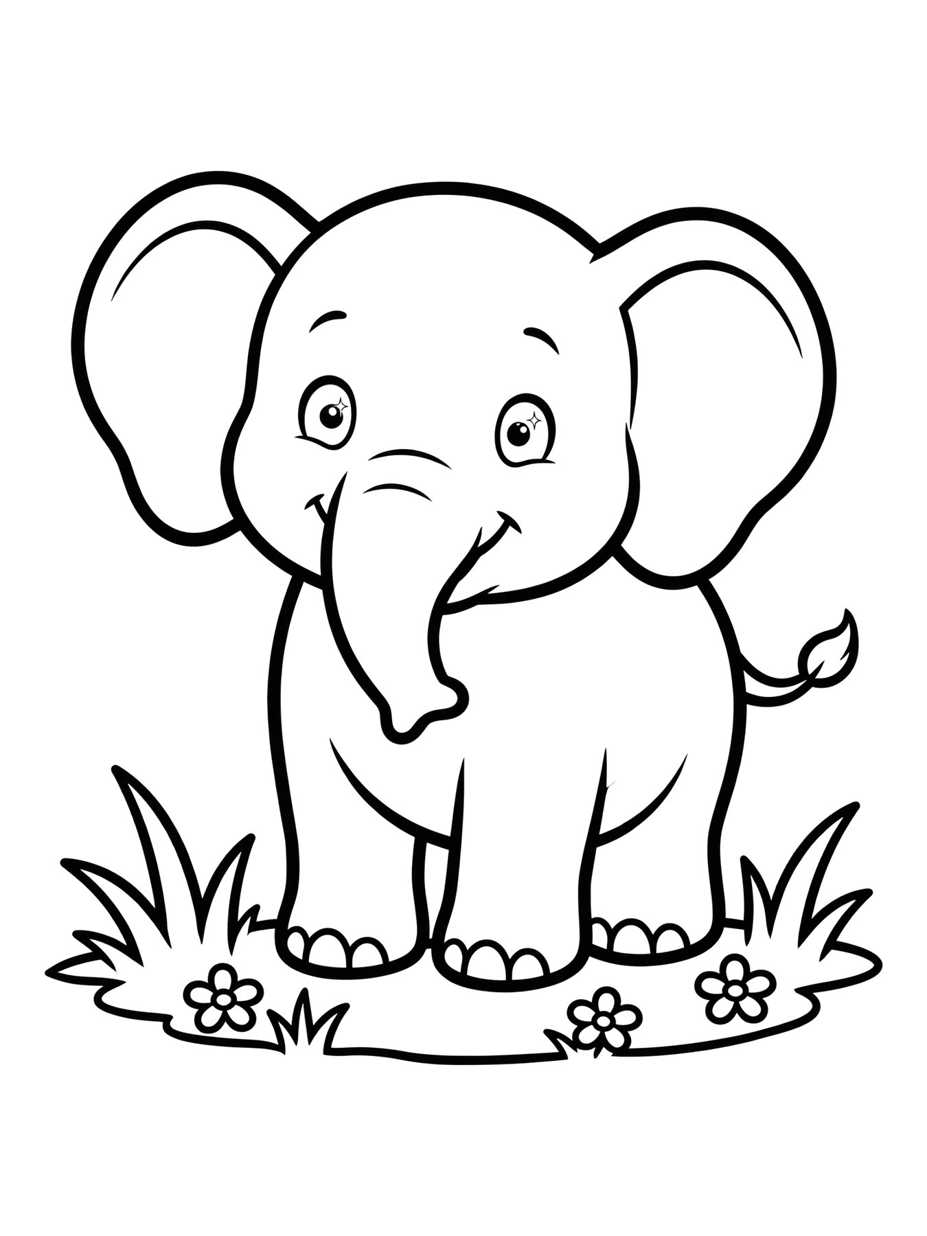 Desenho de elefante bebê para colorir