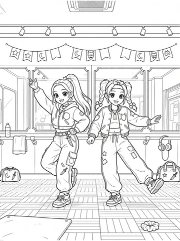 Desenho de Ensaio no estudio para colorir