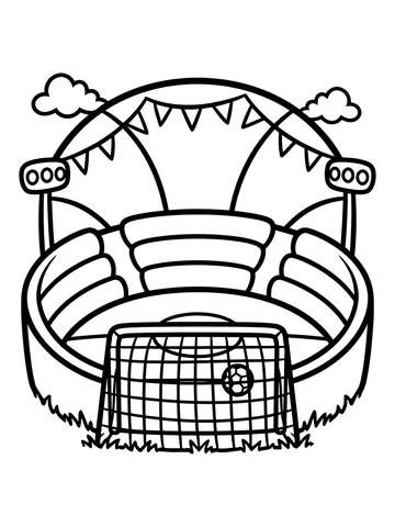 Desenho de estádio de futebol para colorir