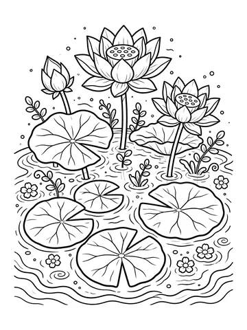 Desenho de flor de lótus para colorir