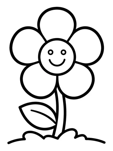 Desenho de flor simples para colorir