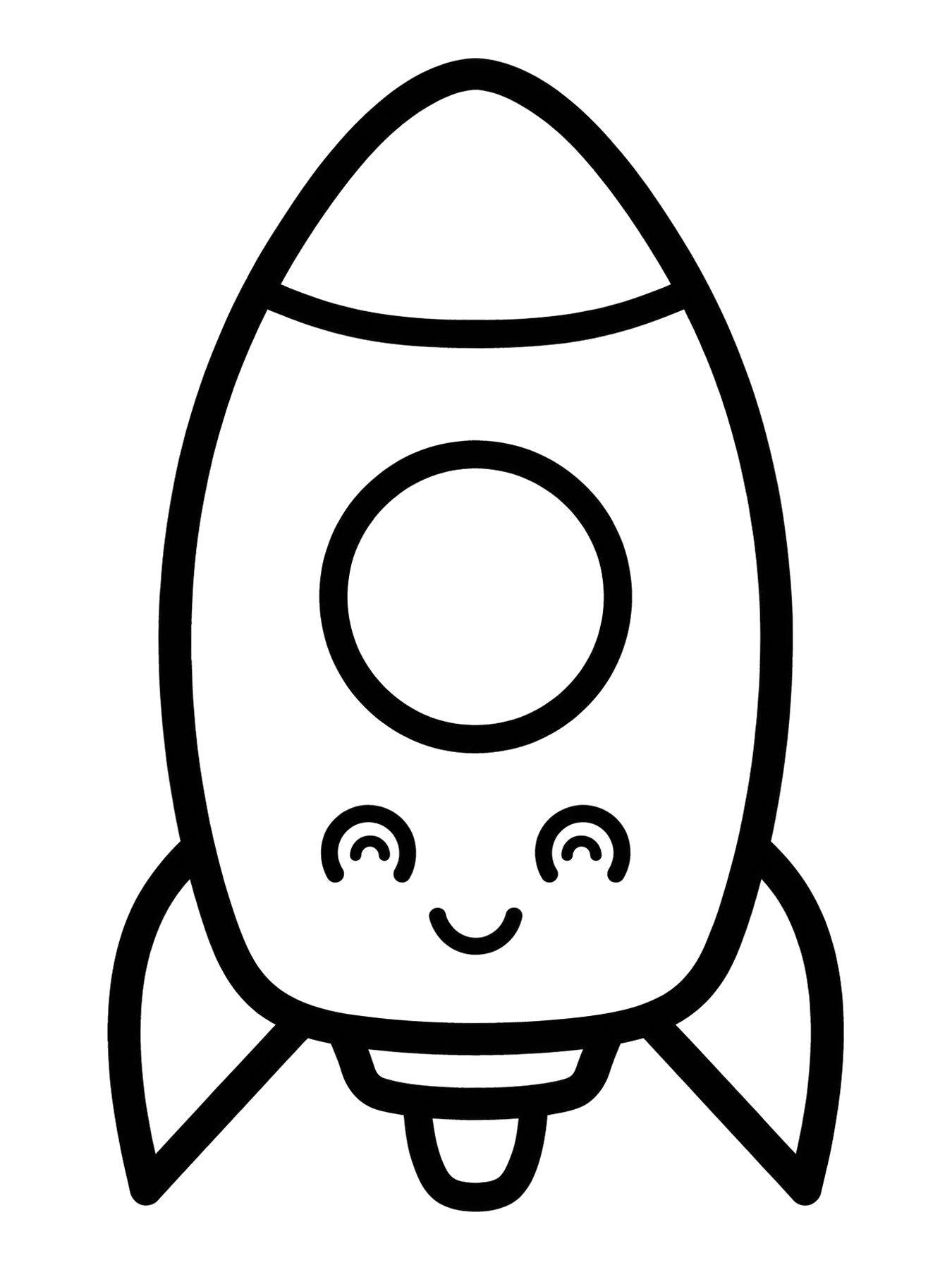 Desenho de foguete simples para colorir