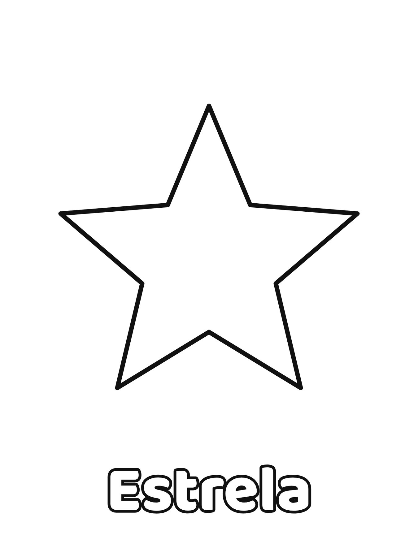 Forma geométrica estrela grande para colorir
