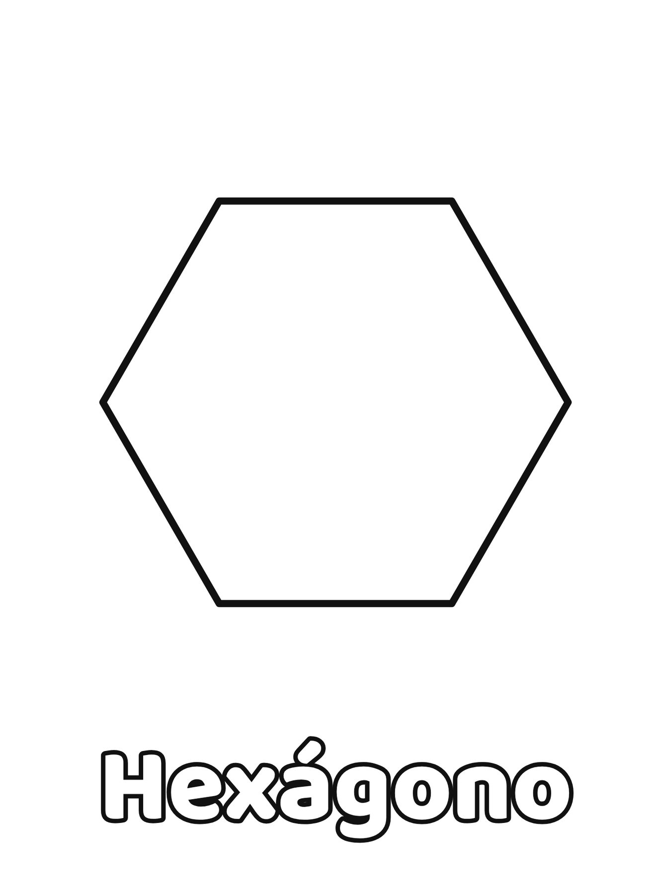 Forma geométrica hexágono grande para colorir