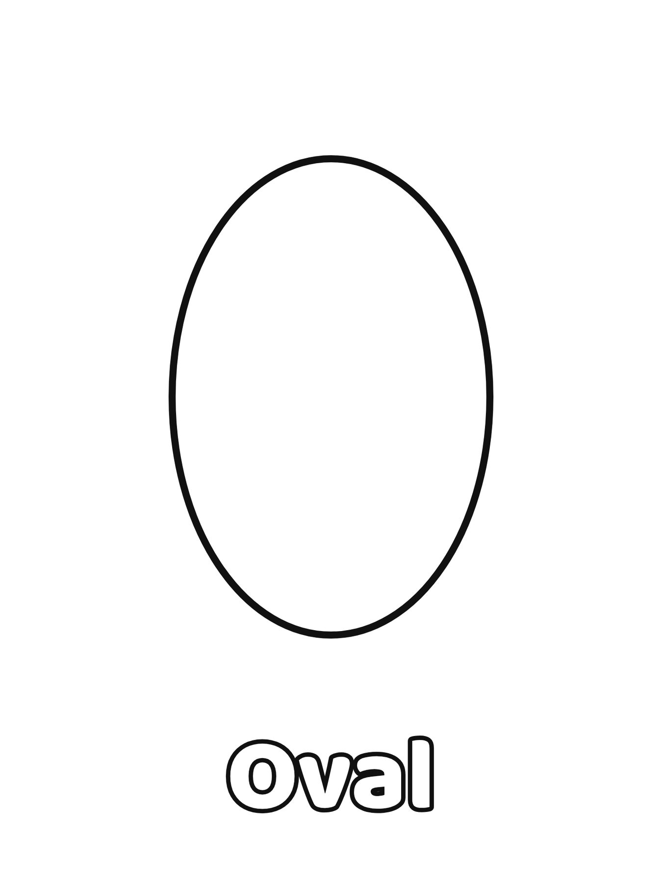 Forma geométrica oval grande para colorir