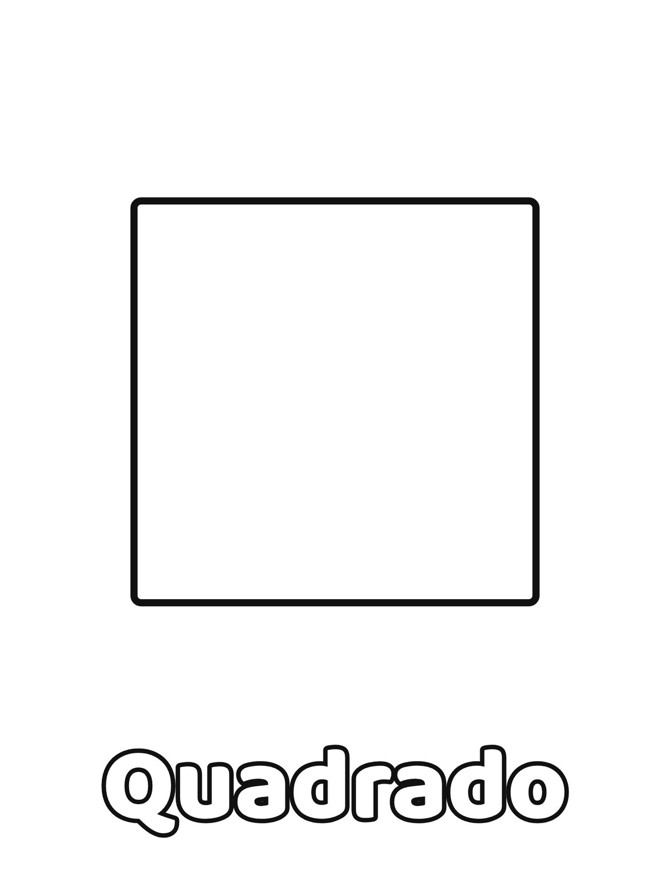 Forma geométrica quadrado grande para colorir
