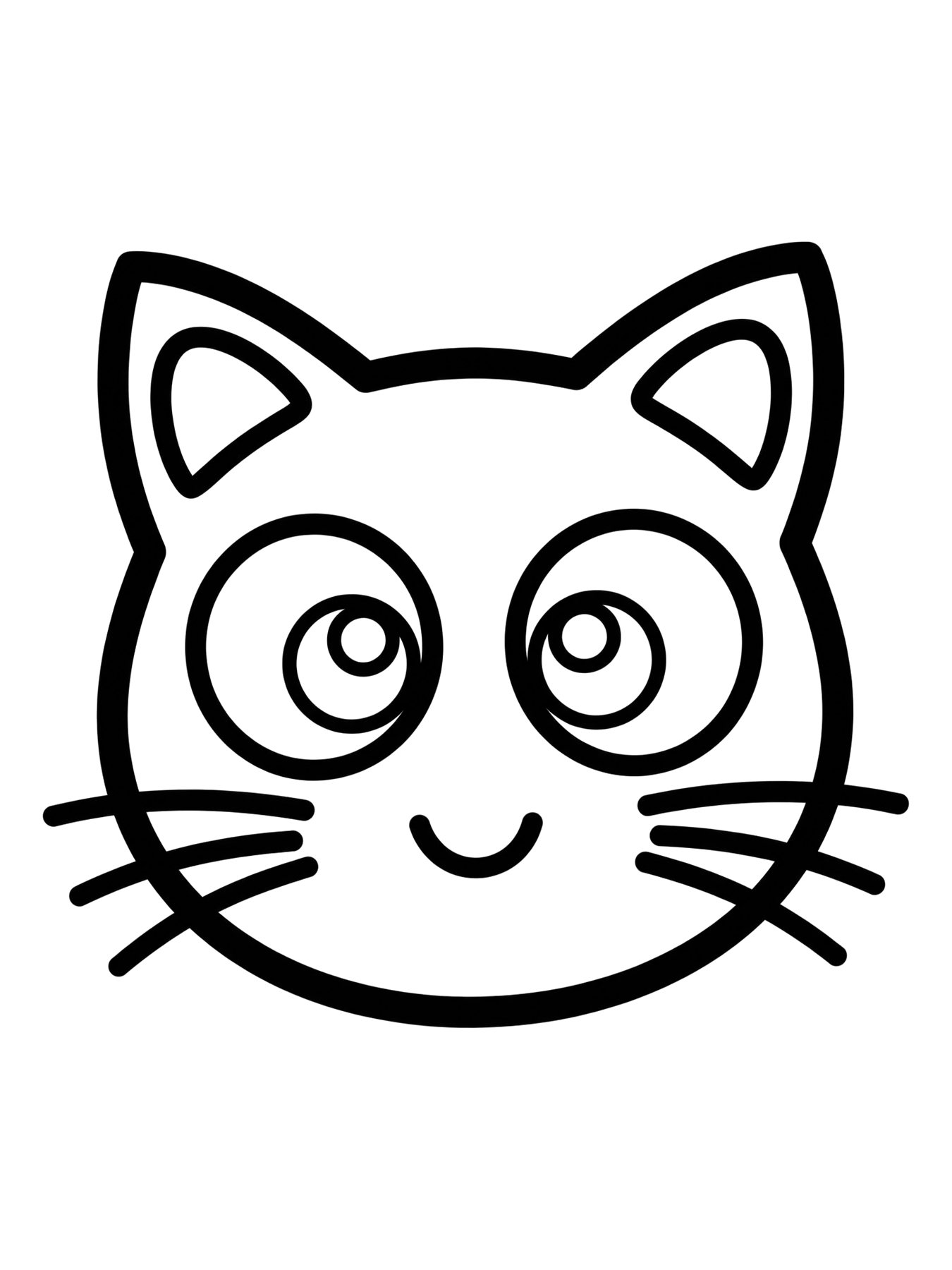 Desenho de gato simples para colorir