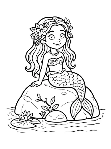 Desenho de iara sereia do rio para colorir
