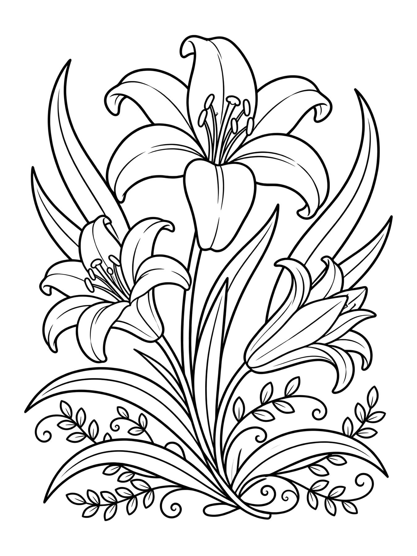 Desenho de lírio para colorir