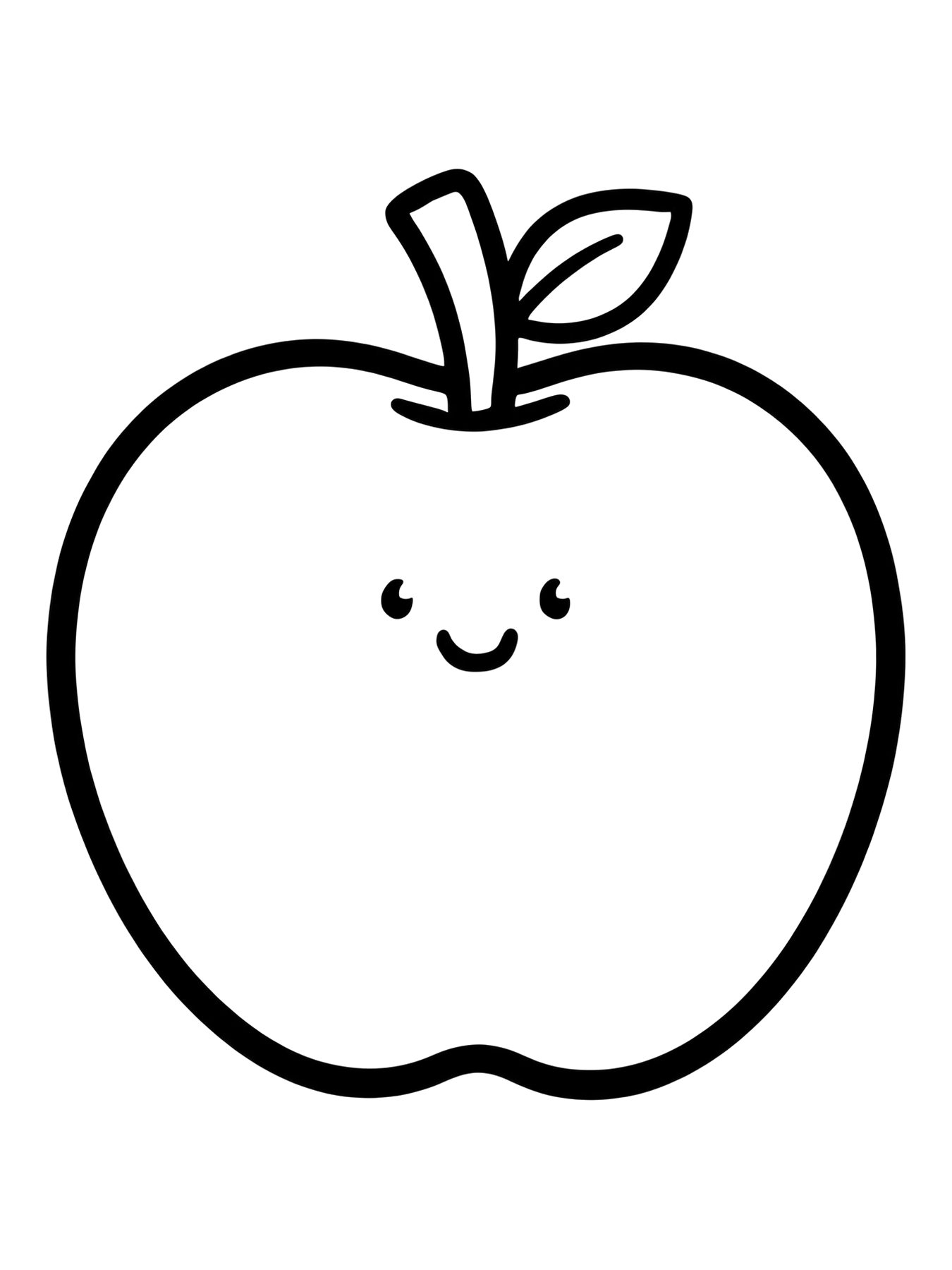 Desenho de maçã grande para colorir