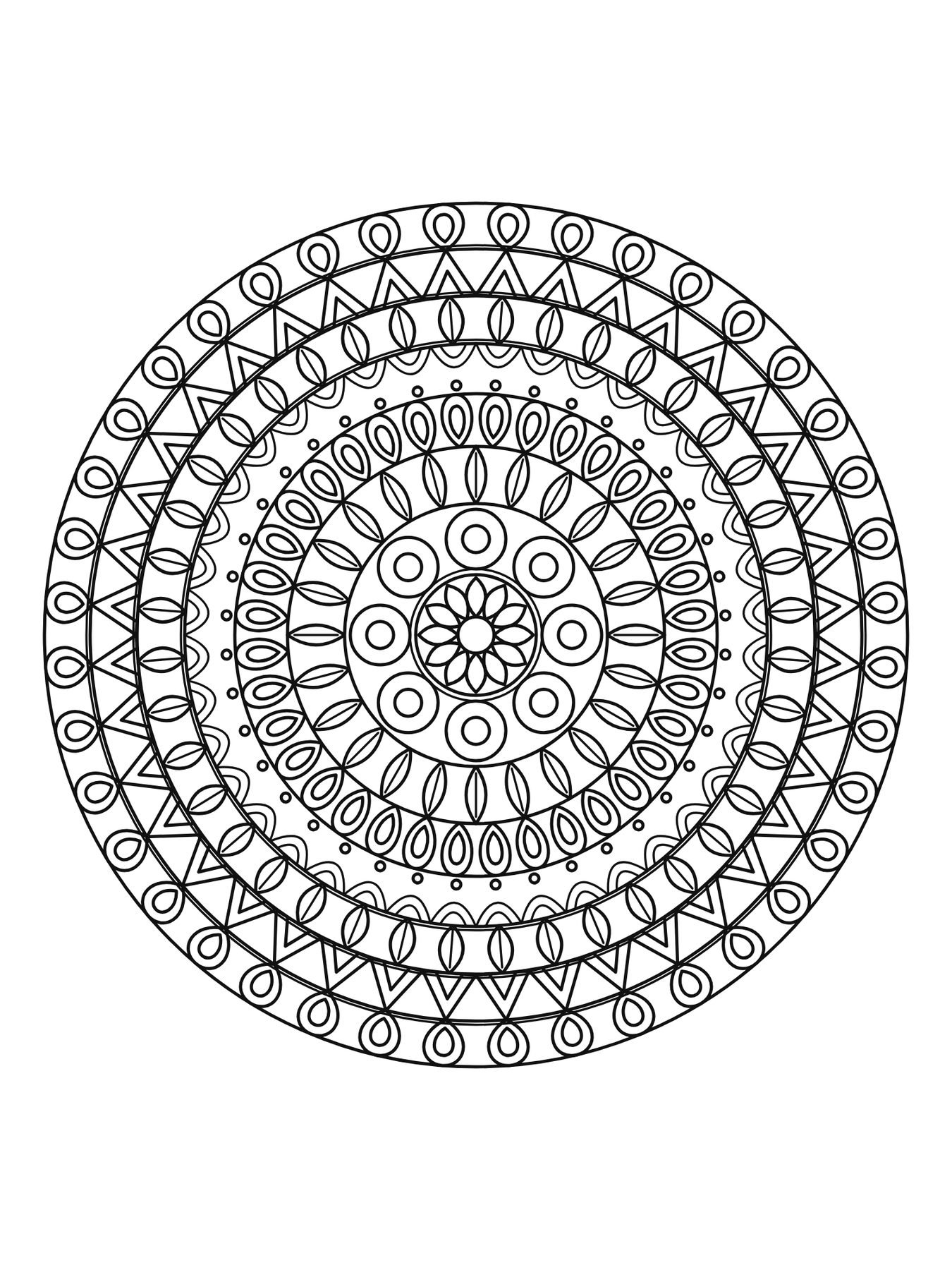 Mandala detalhada para adultos número 10 para colorir