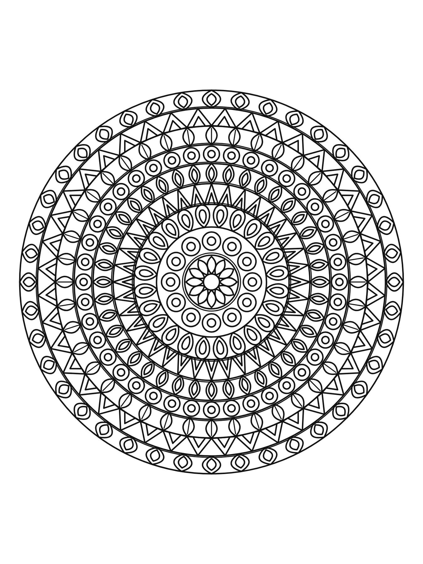 Mandala detalhada para adultos número 11 para colorir