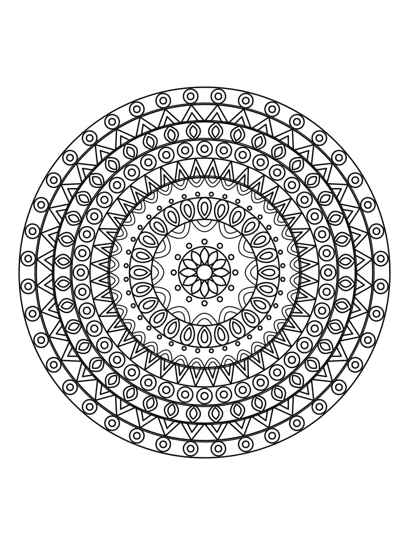 Mandala detalhada para adultos número 12 para colorir