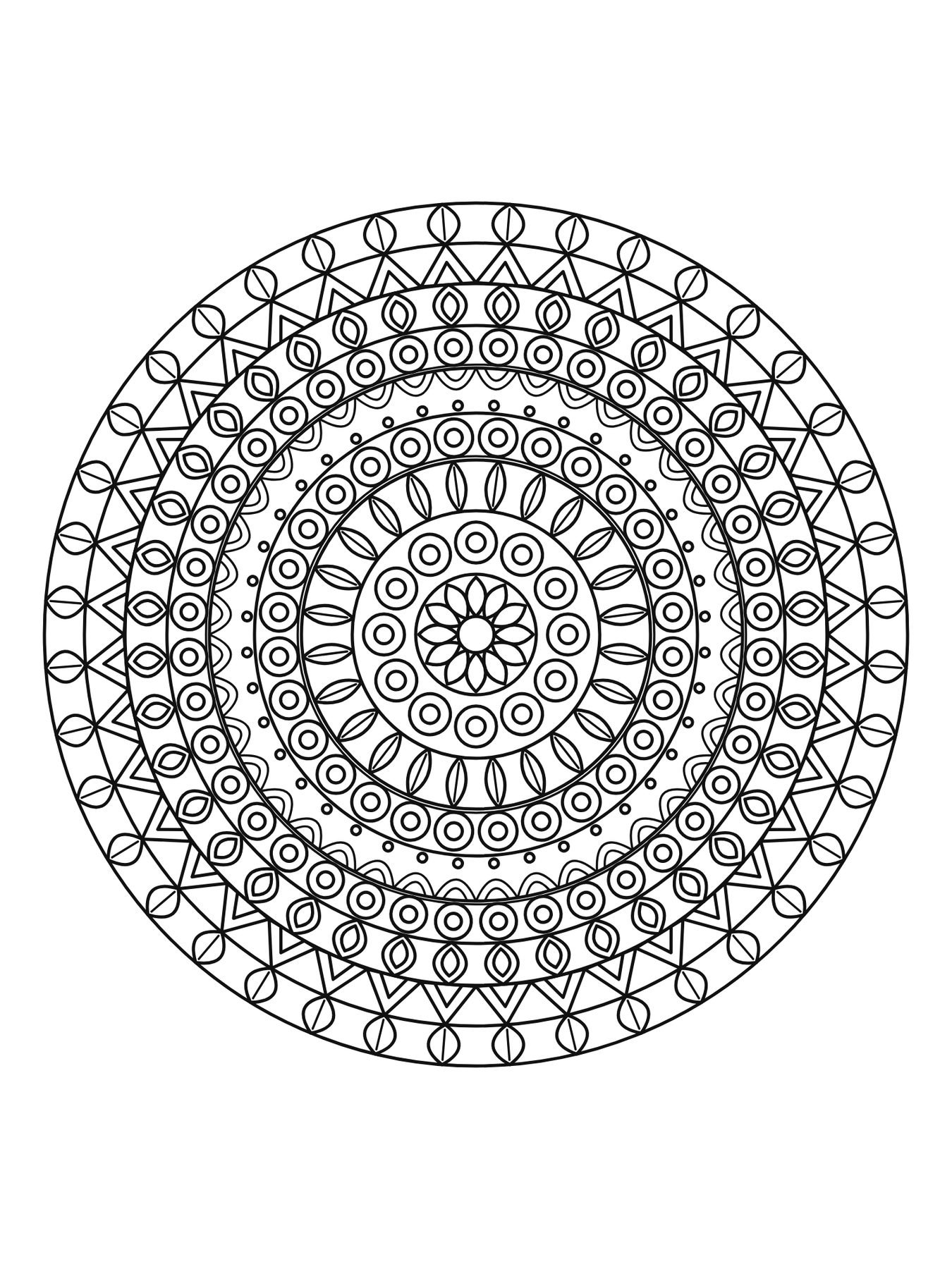 Mandala detalhada para adultos número 13 para colorir