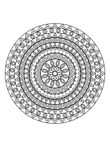Mandala detalhada para adultos número 14 para colorir