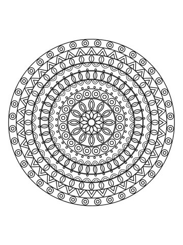 Mandala detalhada para adultos número 15 para colorir