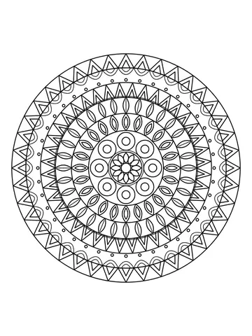 Mandala detalhada para adultos número 17 para colorir