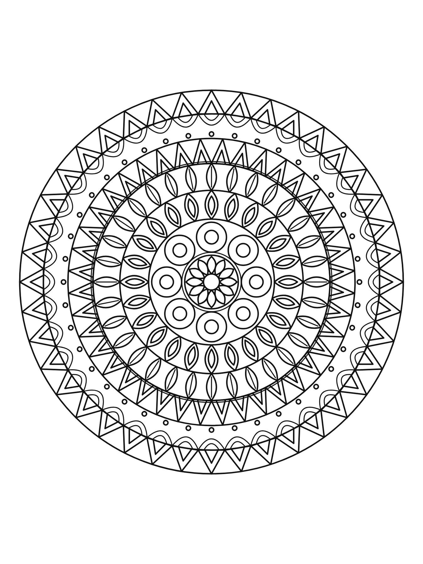 Mandala detalhada para adultos número 17 para colorir