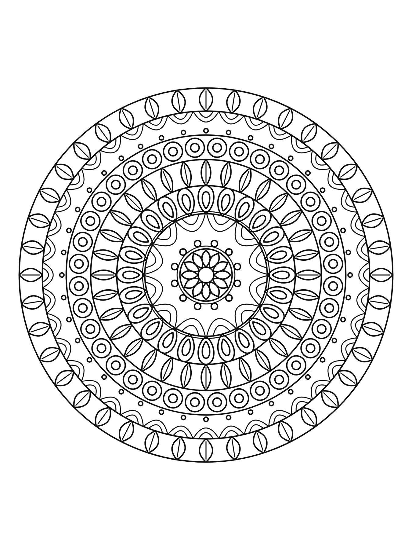 Mandala detalhada para adultos número 19 para colorir