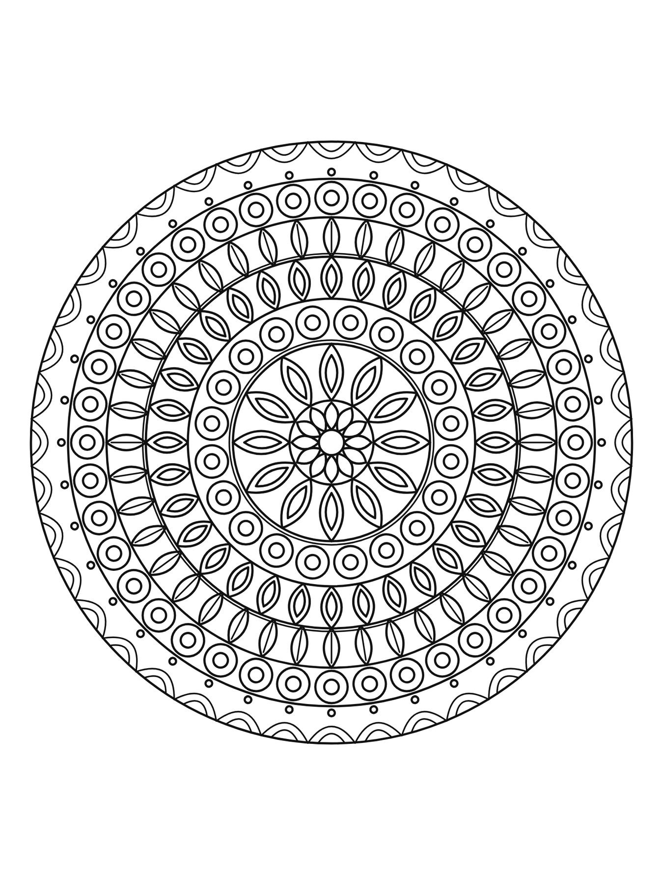 Mandala detalhada para adultos número 20 para colorir