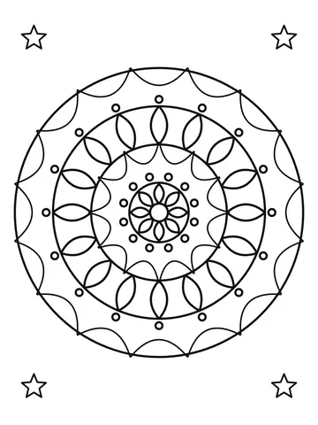 Mandala simples para crianças número 3 para colorir